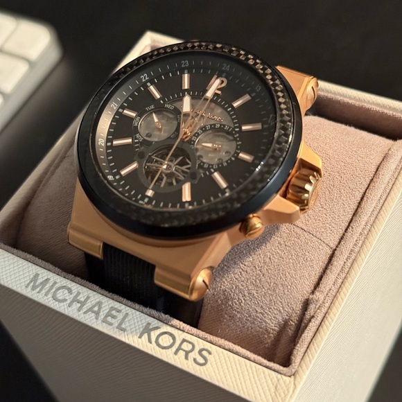 Michael Kors Gold and Black Chronograph Watch - Picture 2 of 7